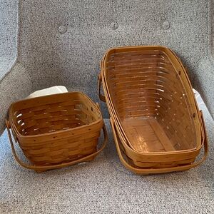 Longaberger Tan Woven Basket Set